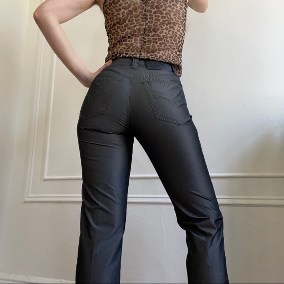 Rare Versace V2 highwaisted nylon pants in graphite. - Picture 5 of 6